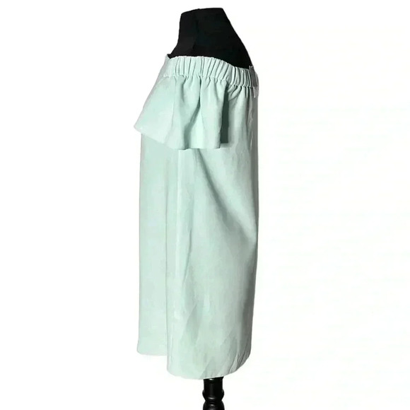 Topshop Off The Shoulder Mint Midi Flutter Sleeve Dress NWT Size 4 - Picture 3 of 7